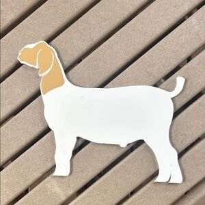Charming White and Tan Goat Wall Art